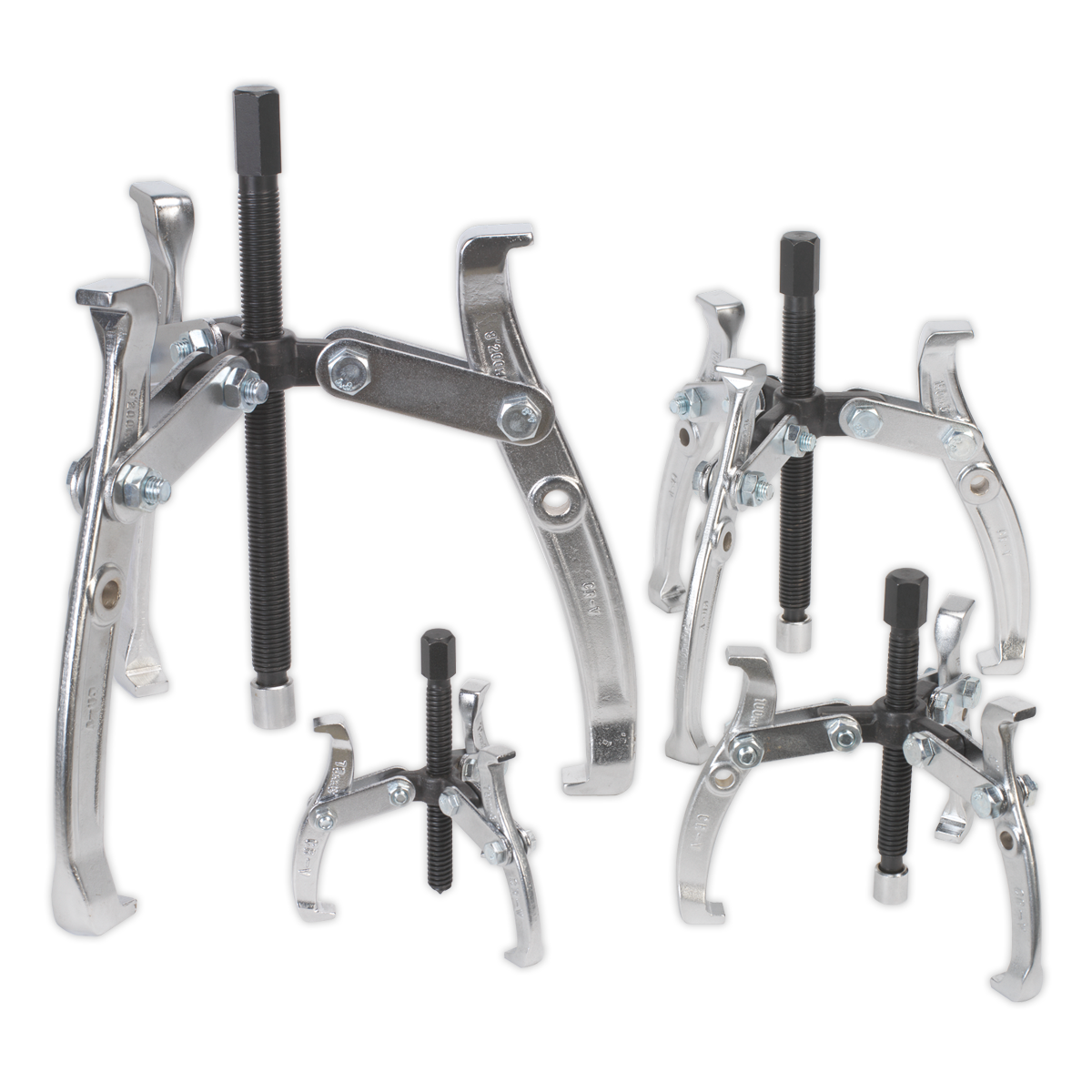 Sealey AK79 Gear Reversible Puller Set 4pc Triple Leg