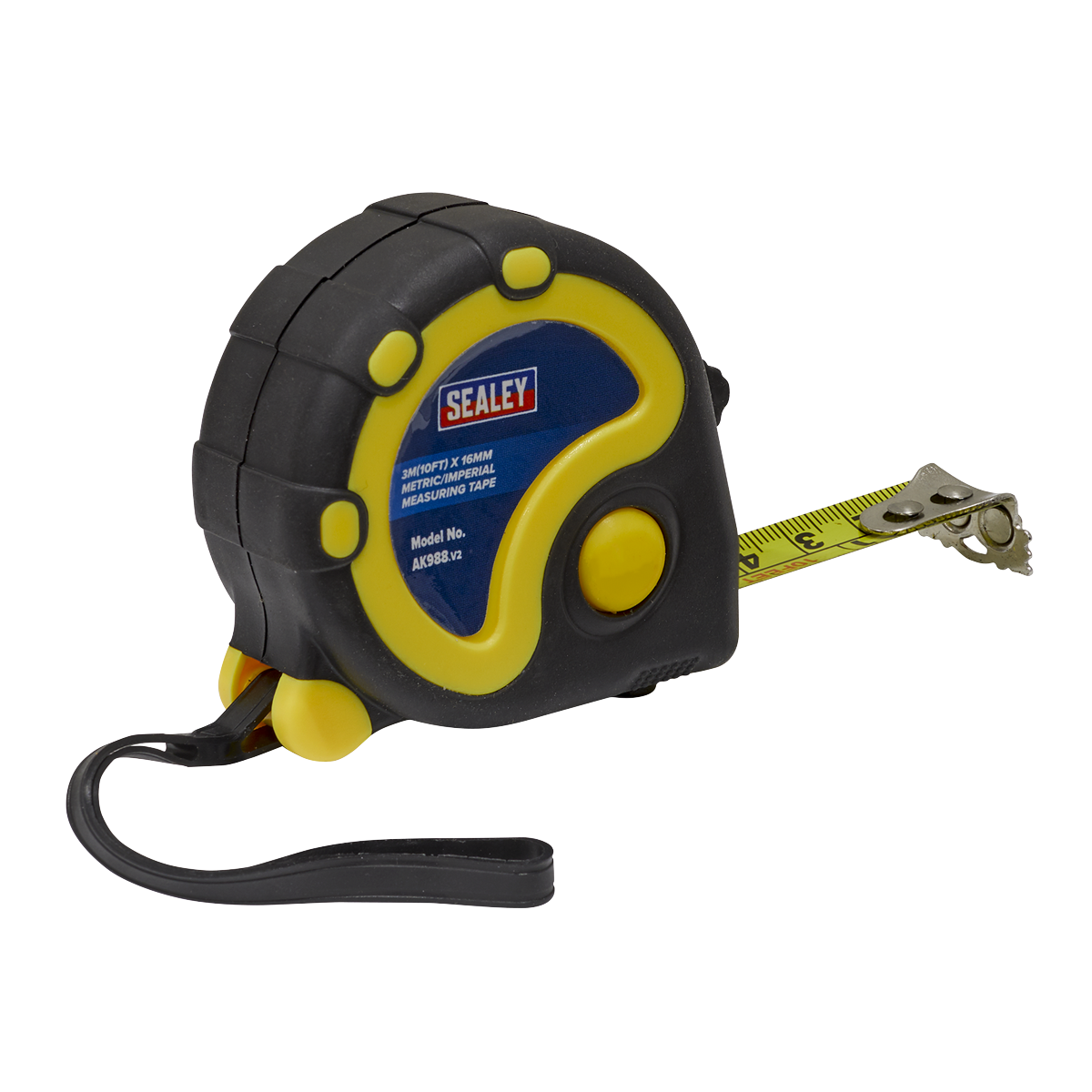 Sealey AK988 Rubber Tape Measure 3m(10ft) x 16mm - Metric/Imperial