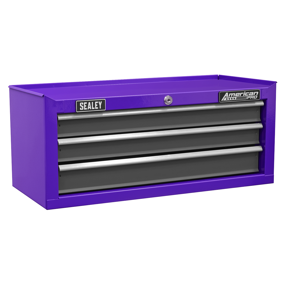 Sealey AP22309BBCP American PRO Mid-Box Tool Chest 3 Drawer - Purple/Grey