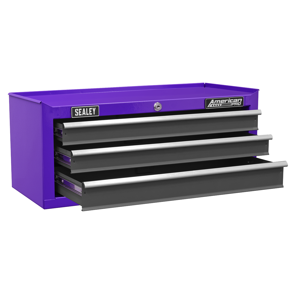 Sealey AP22309BBCP American PRO Mid-Box Tool Chest 3 Drawer - Purple/Grey