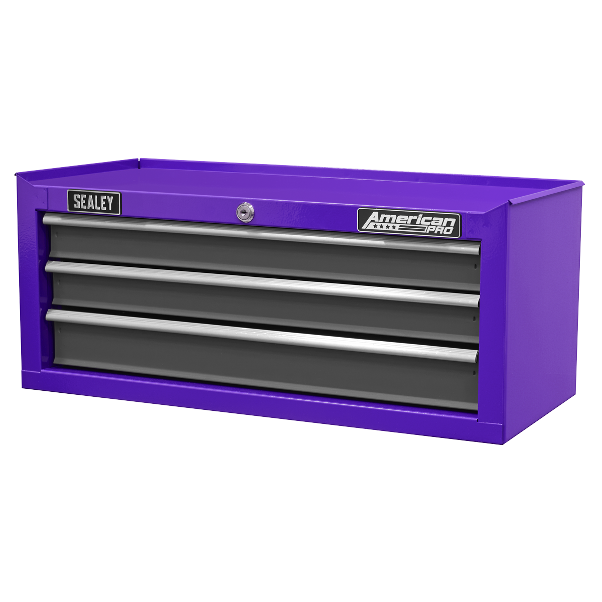 Sealey AP22309BBCP American PRO Mid-Box Tool Chest 3 Drawer - Purple/Grey