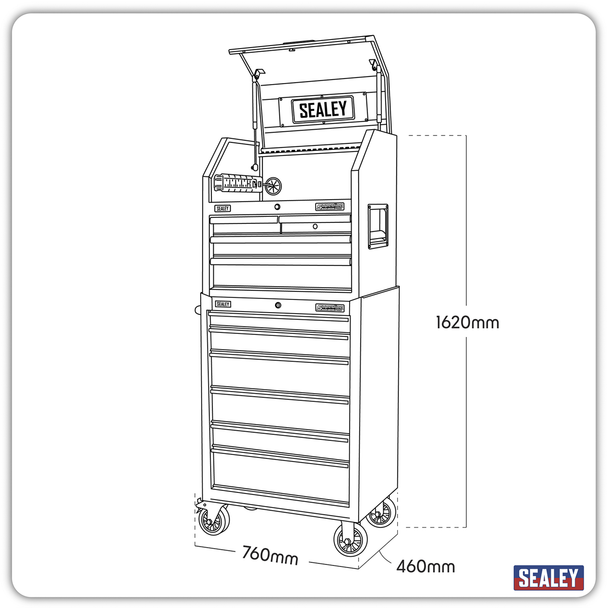 Sealey AP27BESTACK 9 Drawer Tool Chest Combination with Power Bar