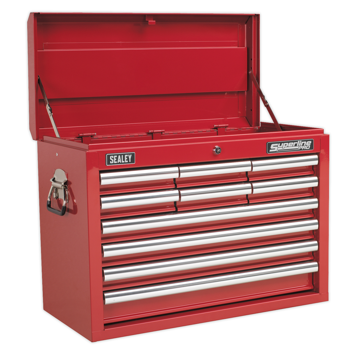 Sealey AP33109COMBO Topchest 10 Drawer with Ball Bearing Slides - Red & 140pc Tool Kit