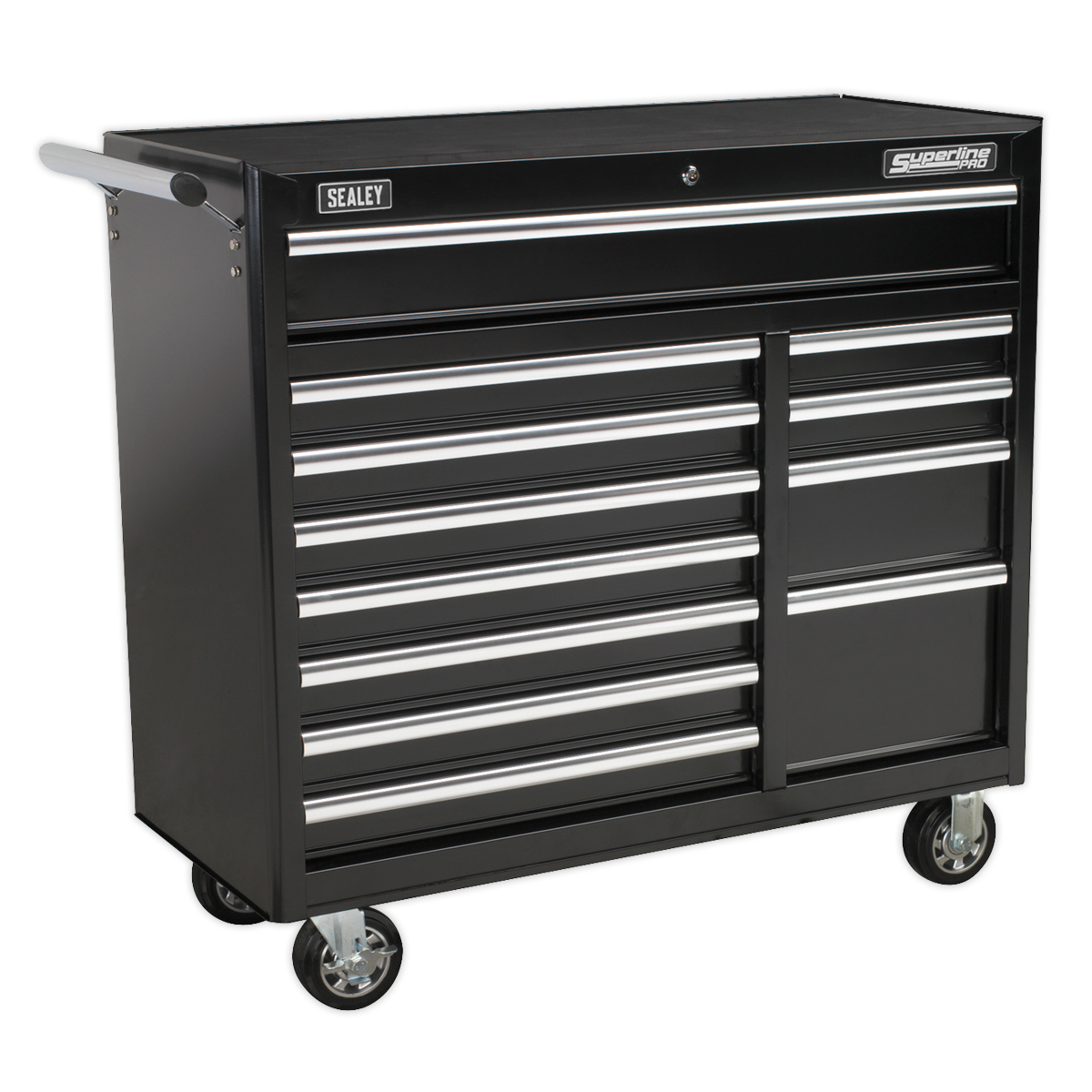 Sealey AP41120B Rollcab 12 Drawer with Ball Bearing Slides Heavy-Duty - Black