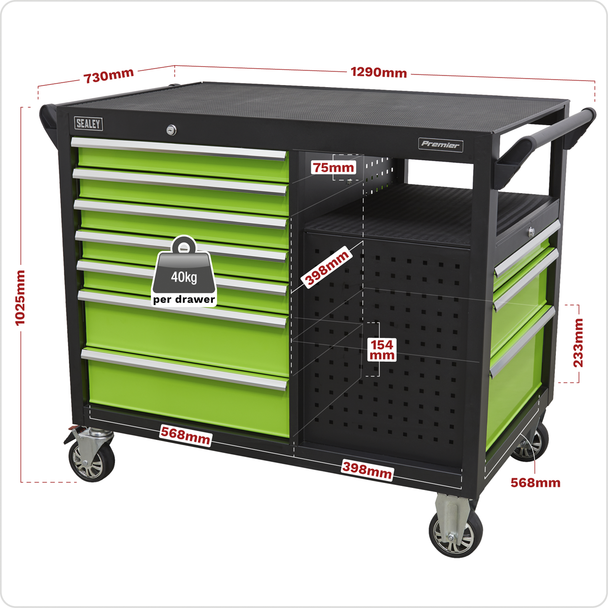 Sealey AP45MWS Mobile Workstation 10 Drawer 1140mm