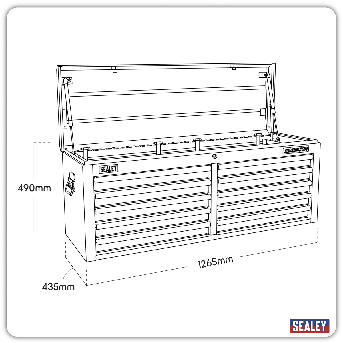 Sealey AP5210T Topchest 10 Drawer with Ball Bearing Slides - Red