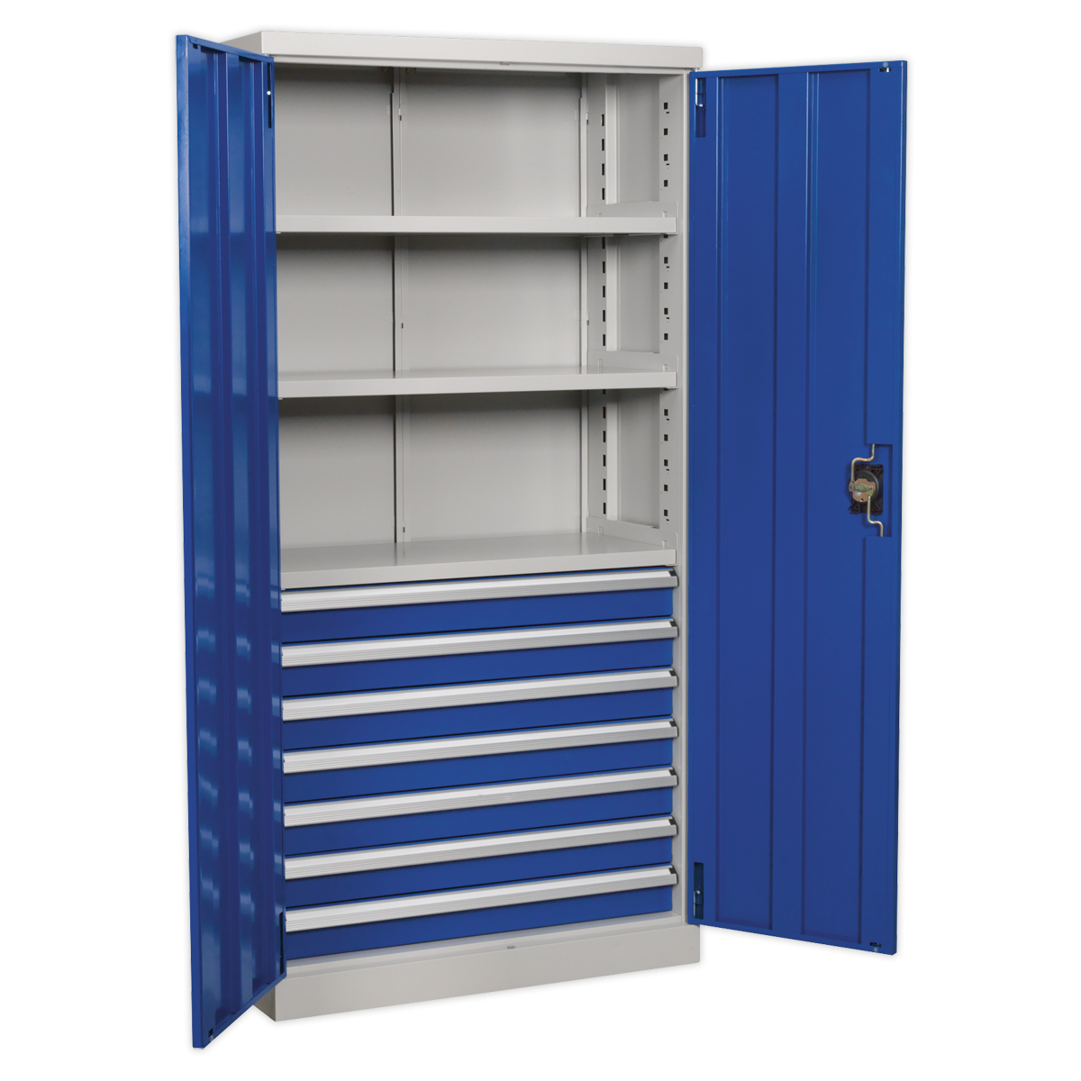Sealey APICCOMBO7 Industrial Cabinet 7 Drawer 3 Shelf 1800mm