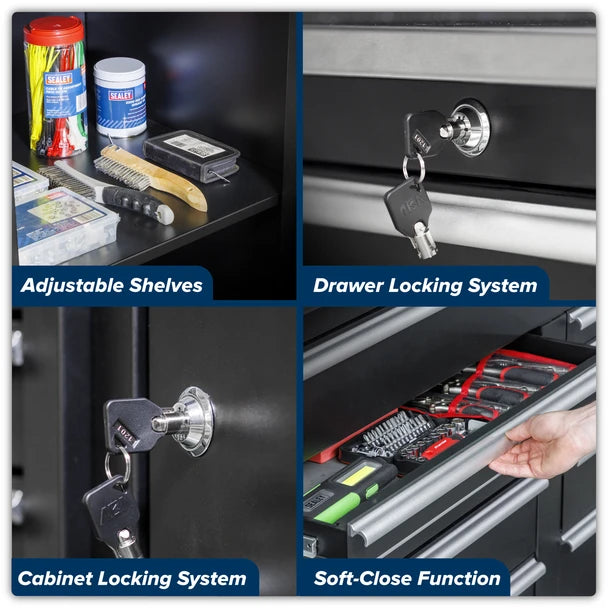 Sealey APMSCOMBO1SS Premier 2.48m Storage System - Stainless Worktop
