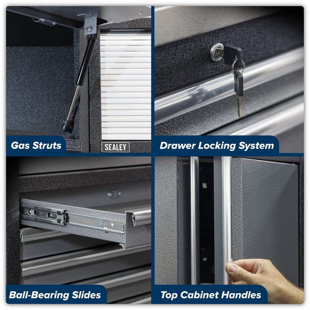 Sealey APMSSTACK11SS Superline Pro 2.04m Storage System - Stainless Steel Worktop