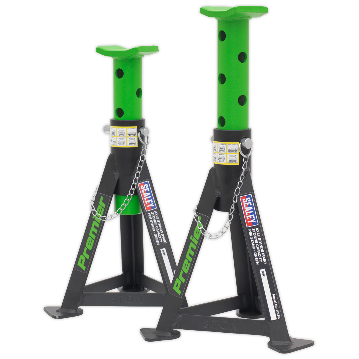 Sealey 3040AGCOMBO1 Trolley Jack 3t & Axle Stands (Pair) 3t per Stand Combo
