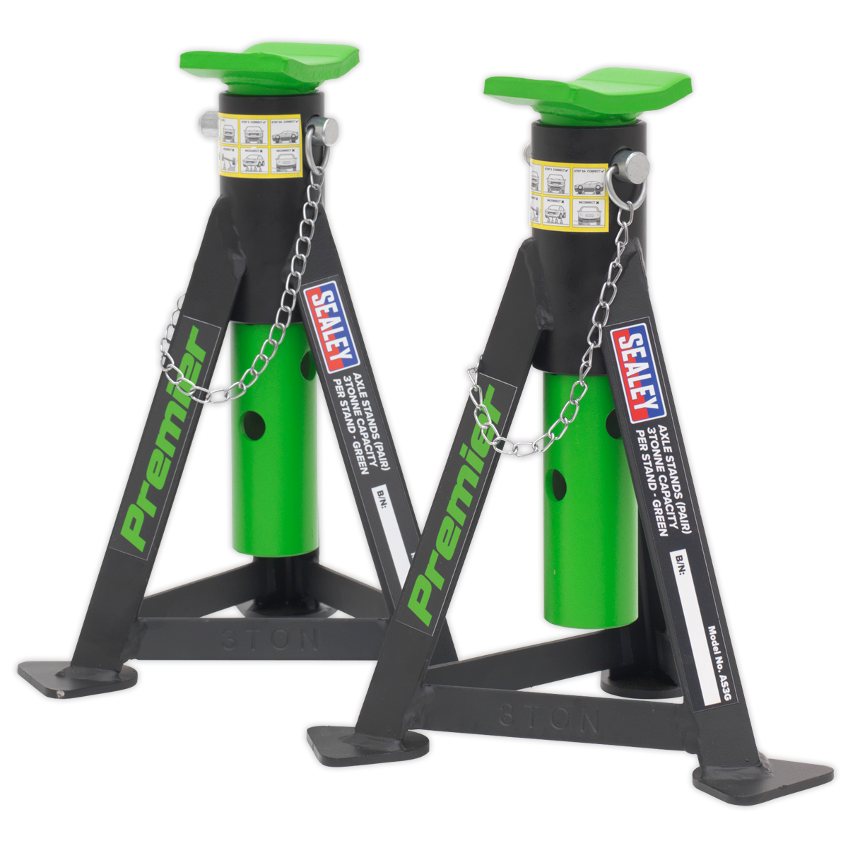 Sealey 3040AGCOMBO1 Trolley Jack 3t & Axle Stands (Pair) 3t per Stand Combo