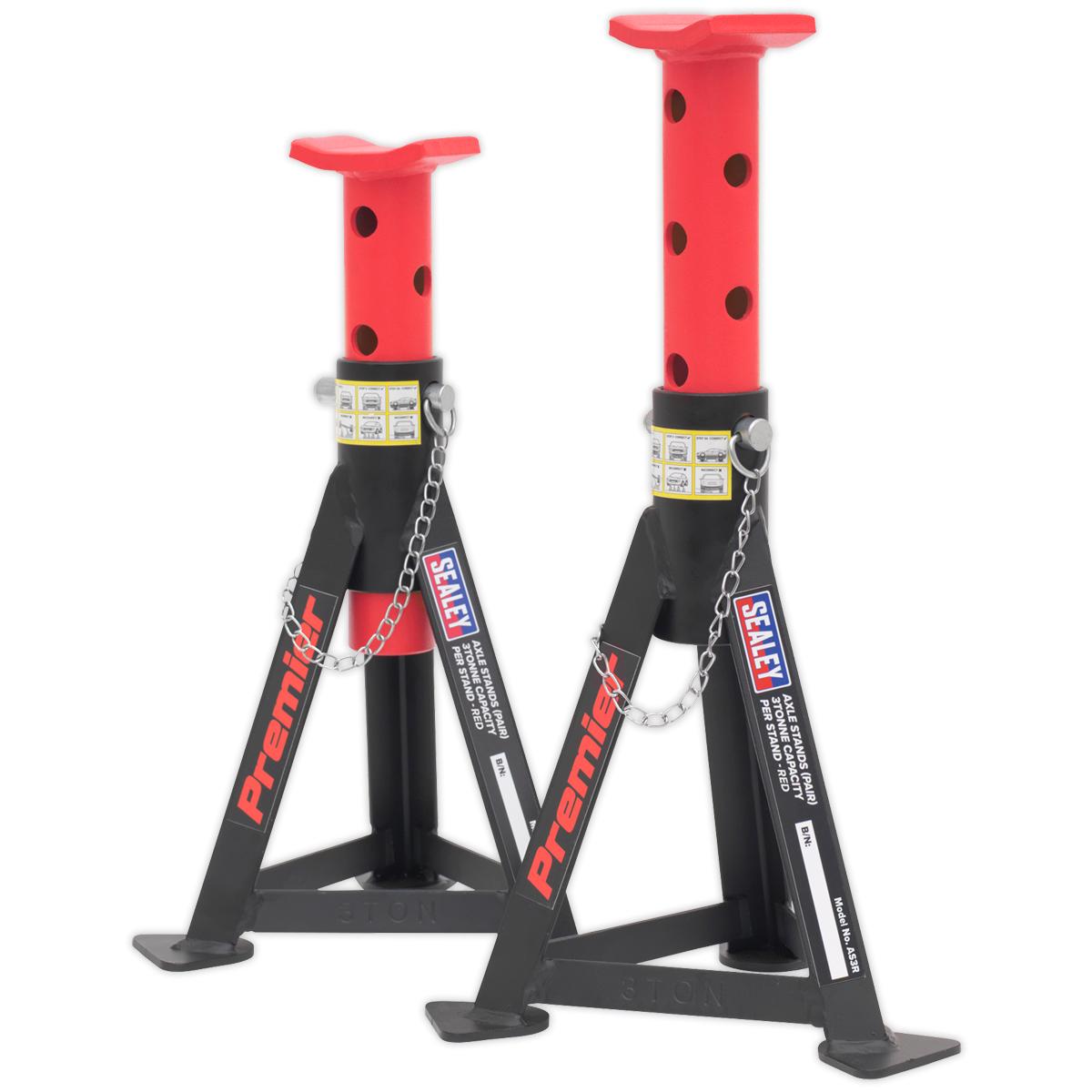 Sealey 3040ARCOMBO Trolley Jack 3t & Axle Stands (Pair) 3t per Stand Combo