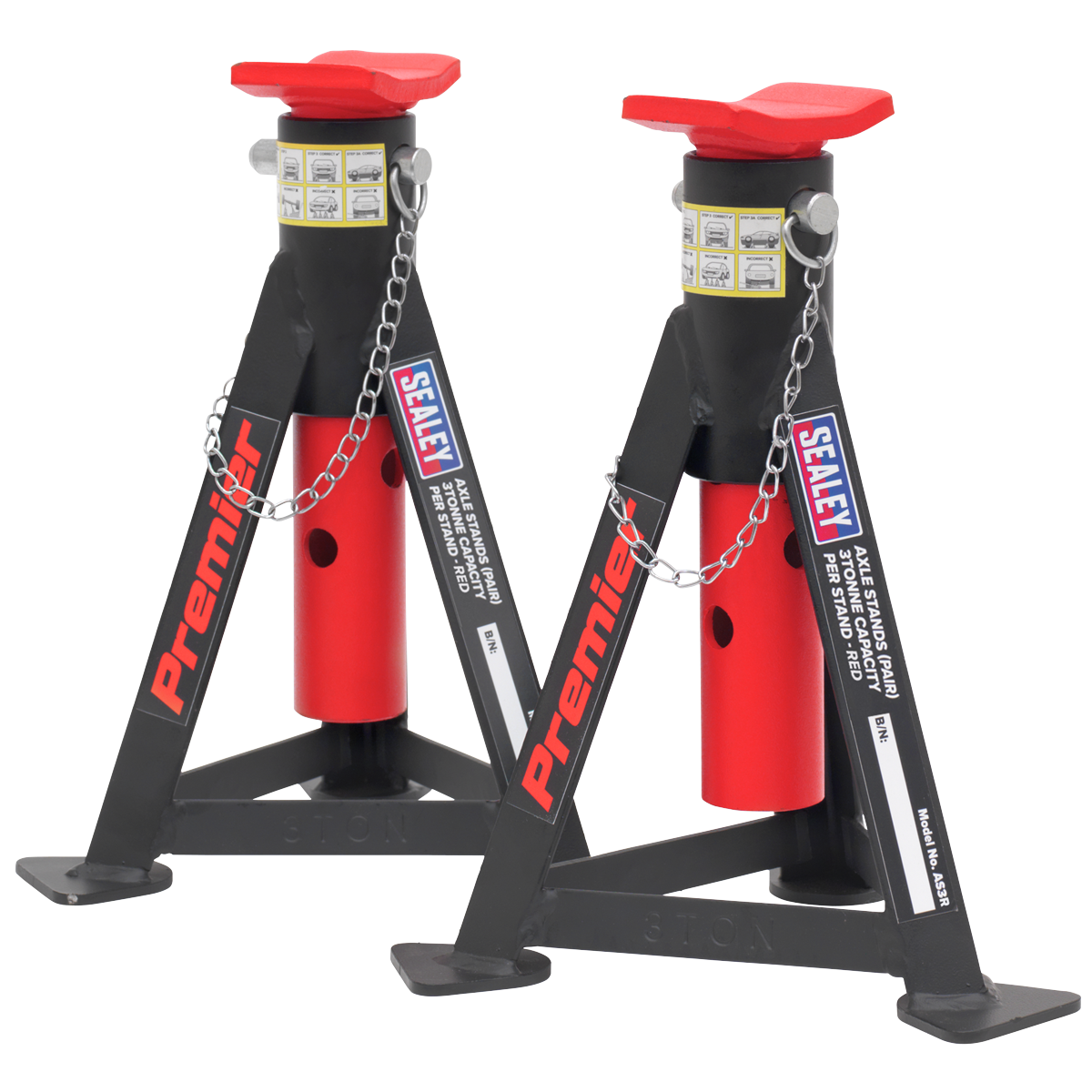 Sealey 3040ARCOMBO Trolley Jack 3t & Axle Stands (Pair) 3t per Stand Combo