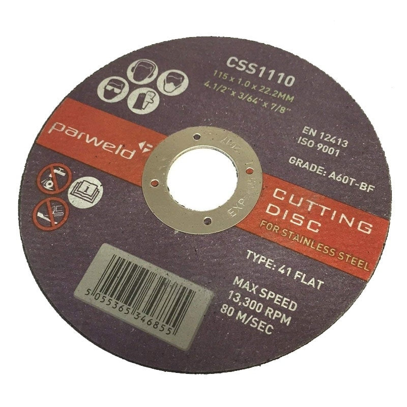 Parweld CSS1110 Super Thin Cutting Disc 115x1.0x22mm/4 1/2"