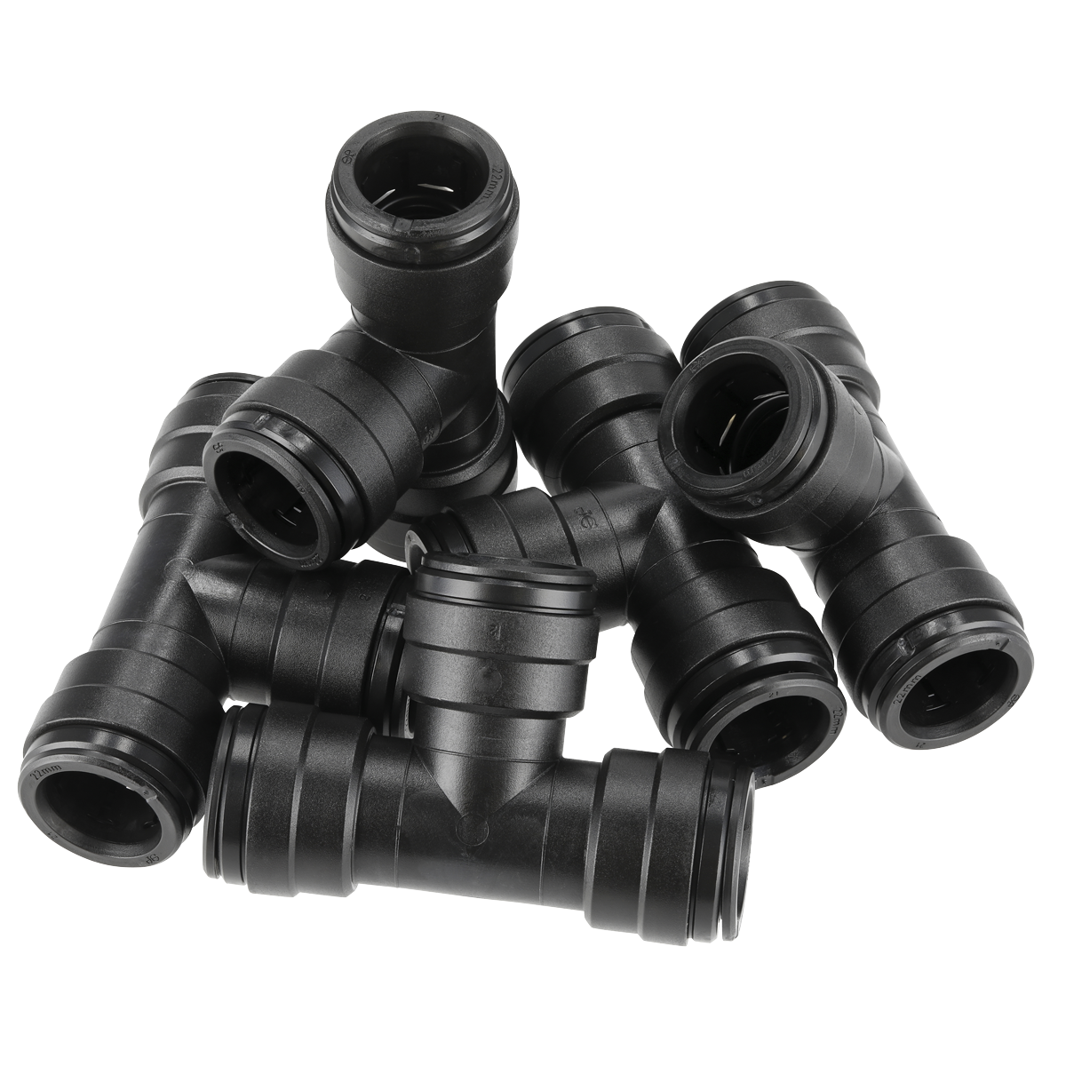 Sealey CAS22ET Equal Tee 22mm Pack of 5 (John Guest Speedfit® - PM0222E)