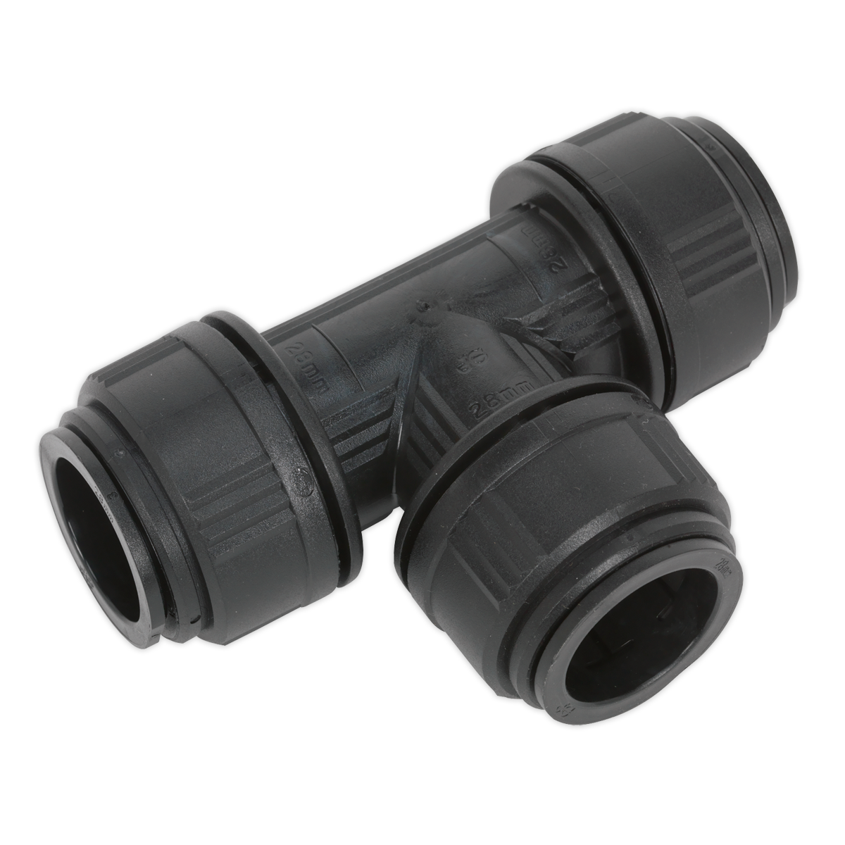 Sealey CAS28ET Equal Tee 28mm Pack of 5 (John Guest Speedfit® - PM0228E)