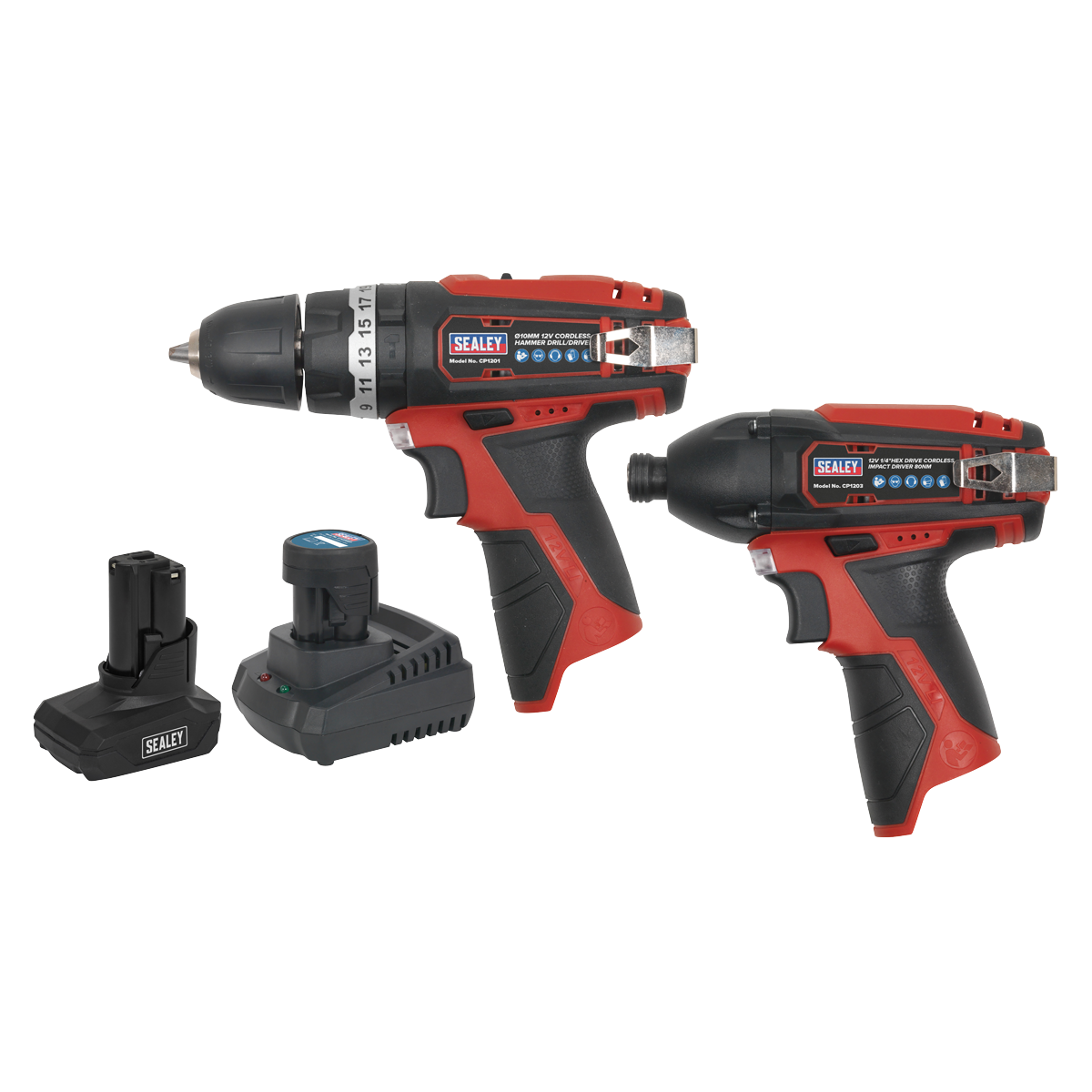 Sealey CP1200COMBO6 SV12 Series 2 x 12V Cordless Power Tool Combo Kit