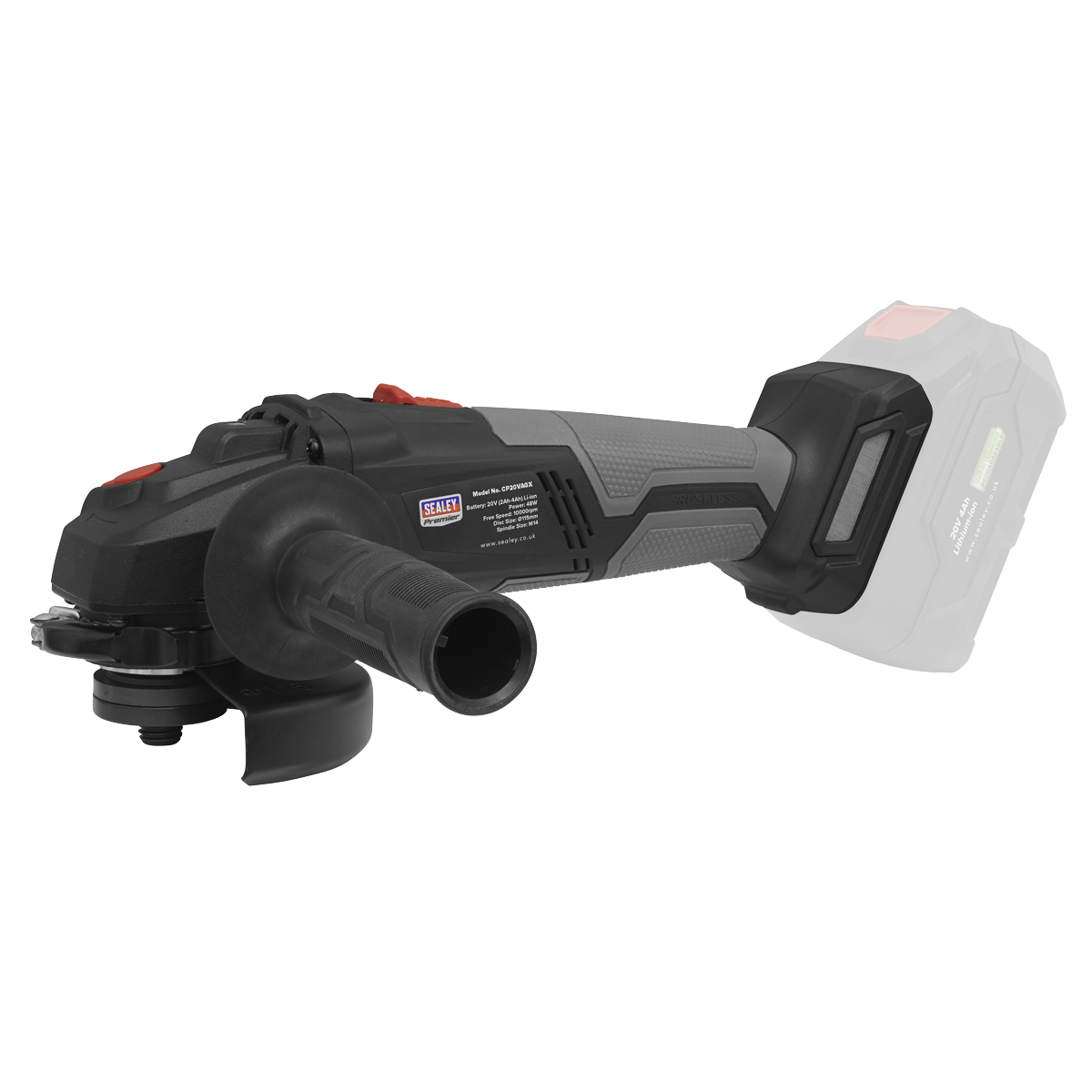 Sealey CP20VAGXKIT Brushless Angle Grinder Kit 20V - 2 Batteries