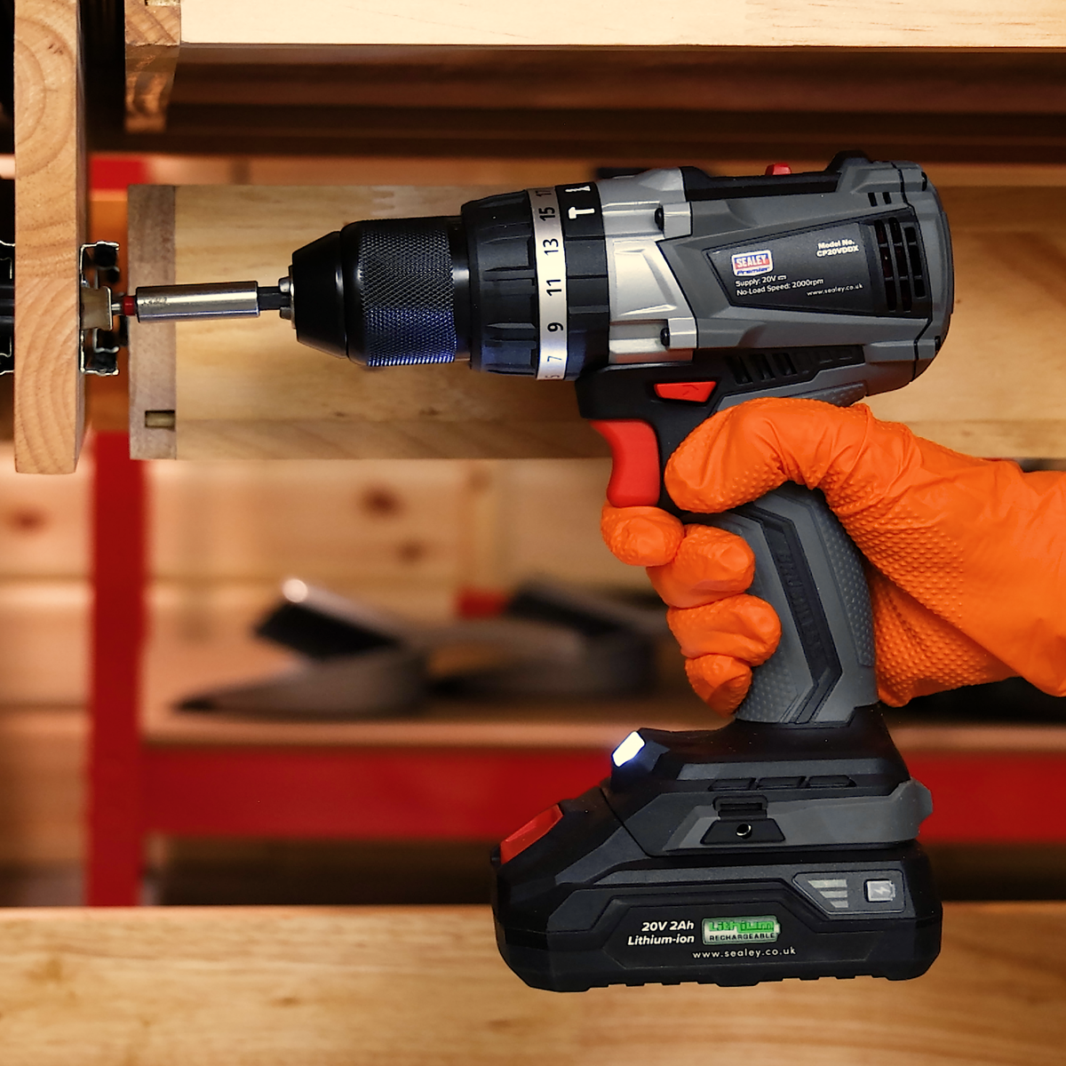 Sealey CP20VDDXKIT Premier SV20 Series 13mm Brushless Cordless Combi Drill Kit 20V - 2 Batteries