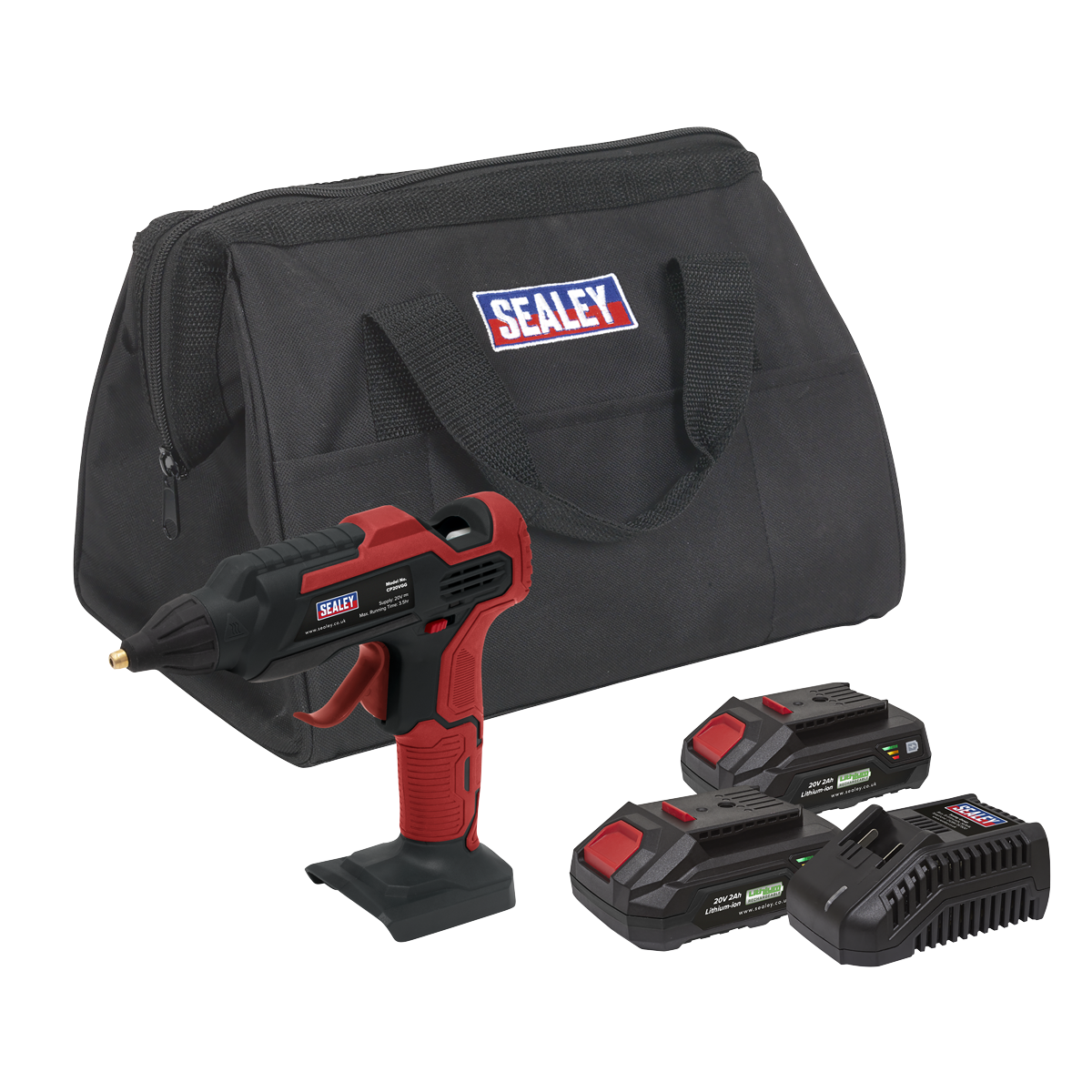 Sealey CP20VGGKIT Cordless Glue Gun Kit 20V - 2 Batteries