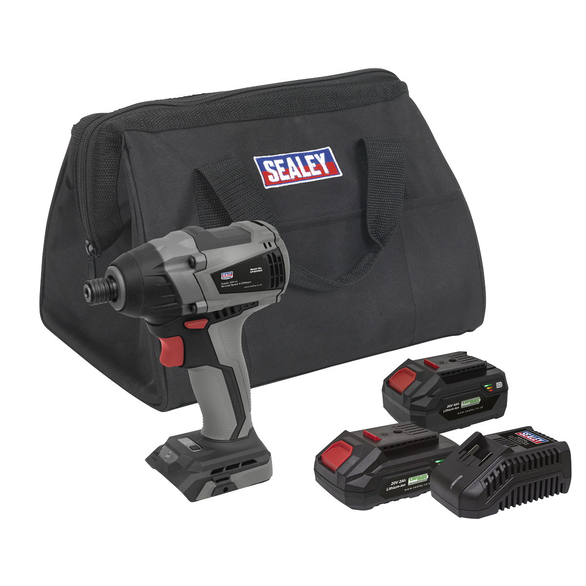 Sealey CP20VIDXKIT Brushless Impact Driver Kit 1/4"Hex 20V - 2 Batteries