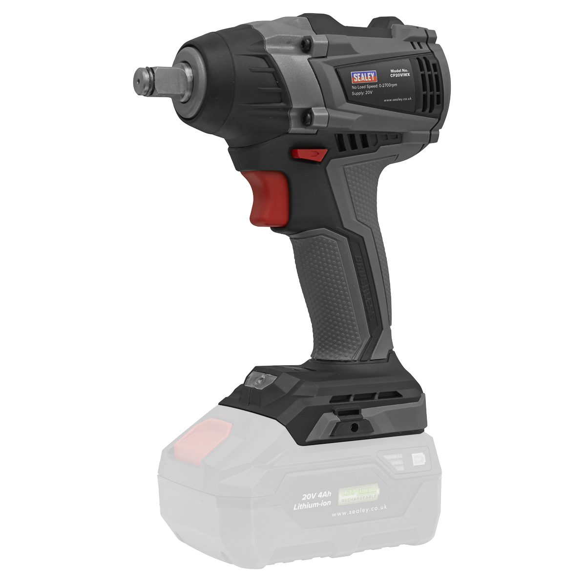 Sealey CP20VIWXKIT Brushless Impact Wrench Kit 1/2"Sq Drive 20V 300Nm - 2 Batteries