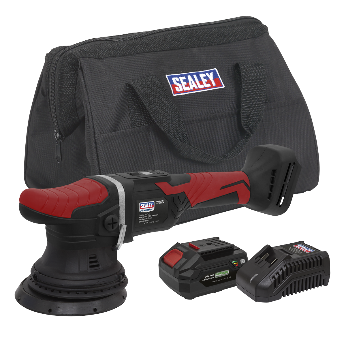 Sealey CP20VOPKIT Cordless Orbital Polisher Kit 20V 125mm