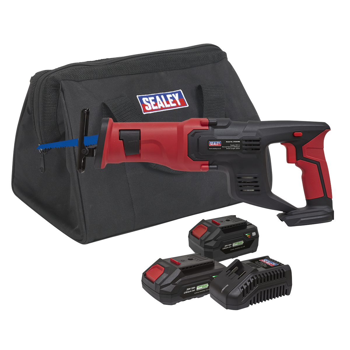 Sealey CP20VRSKIT Cordless Reciprocating Saw Kit 20V - 2 Batteries