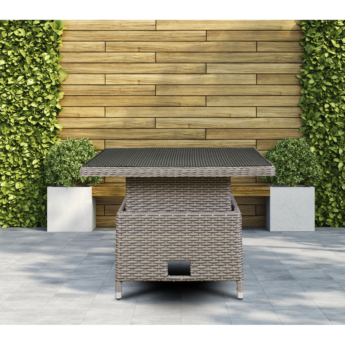 Sealey DG73 Dellonda Chester Rattan Wicker Adjustable-Height Outdoor Dining Table