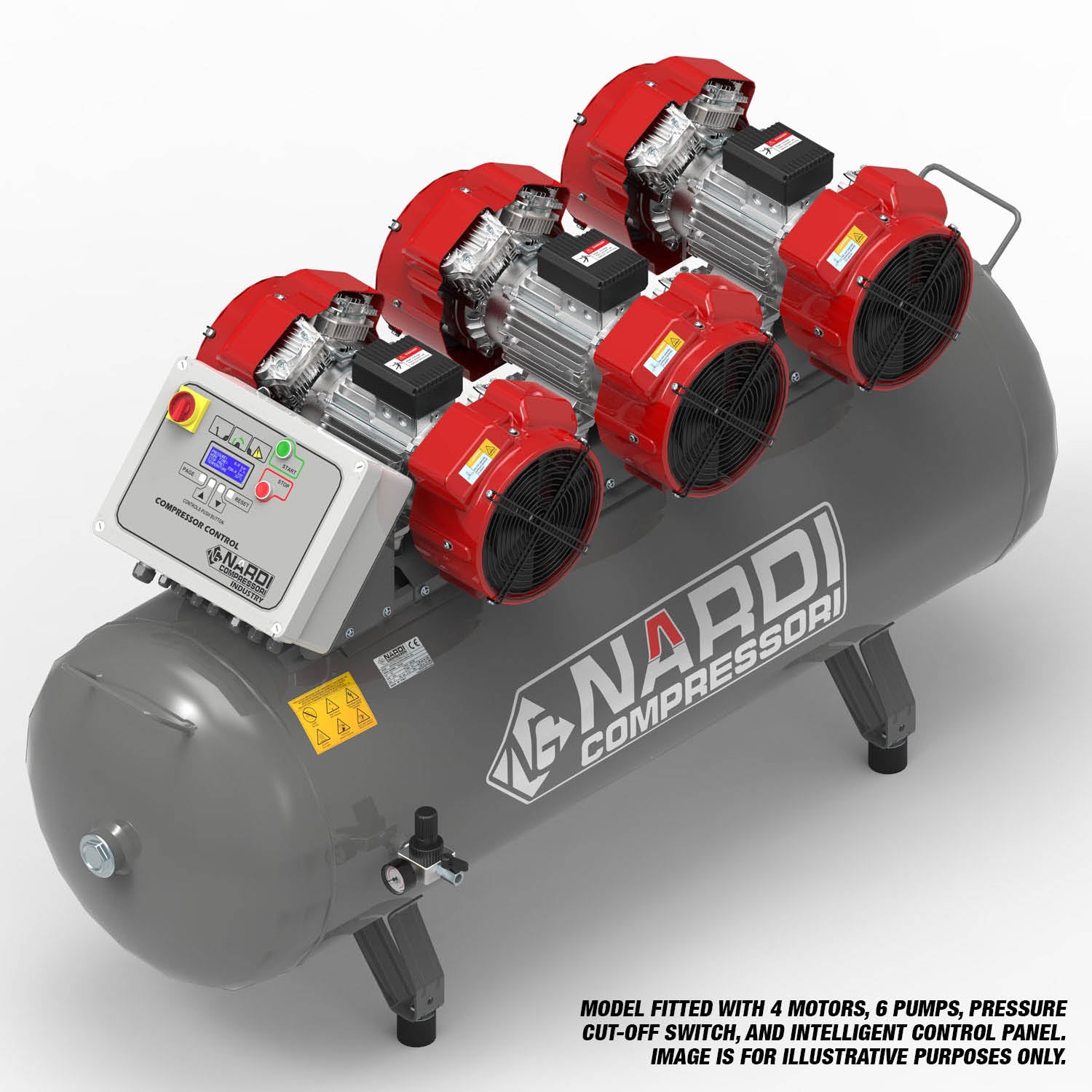 NARDI EXTREME MP 9.00HP 21BAR 500ltr Compressor with Control Panel