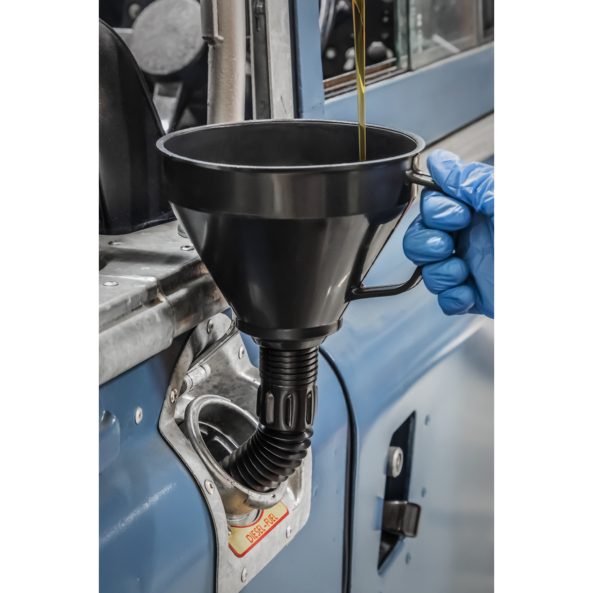 Sealey F6 Funnel with Flexible Spout & Filter 160mm