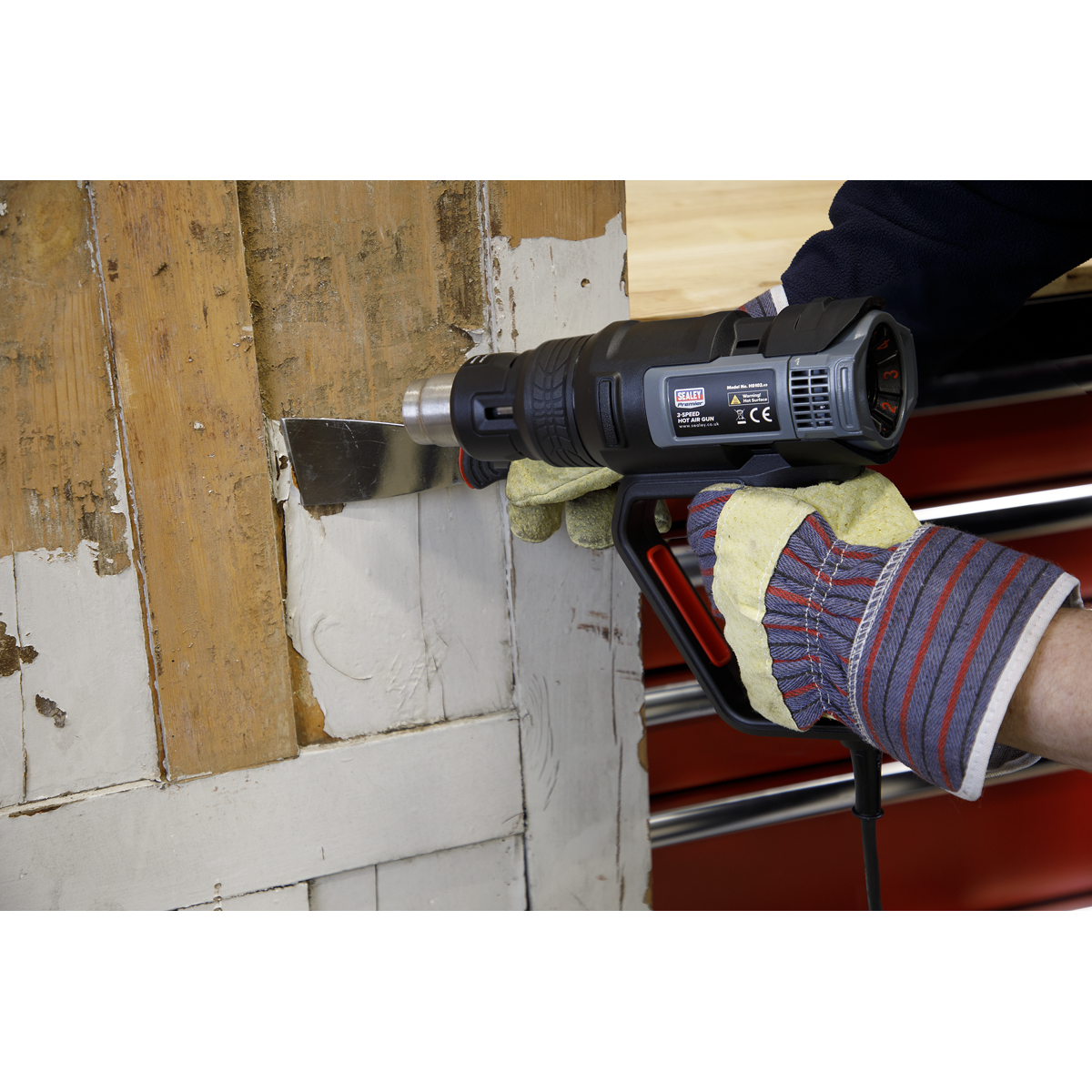 Sealey HS102 Hot Air Gun 2000W 3-Speed 50-600C Variable Heat