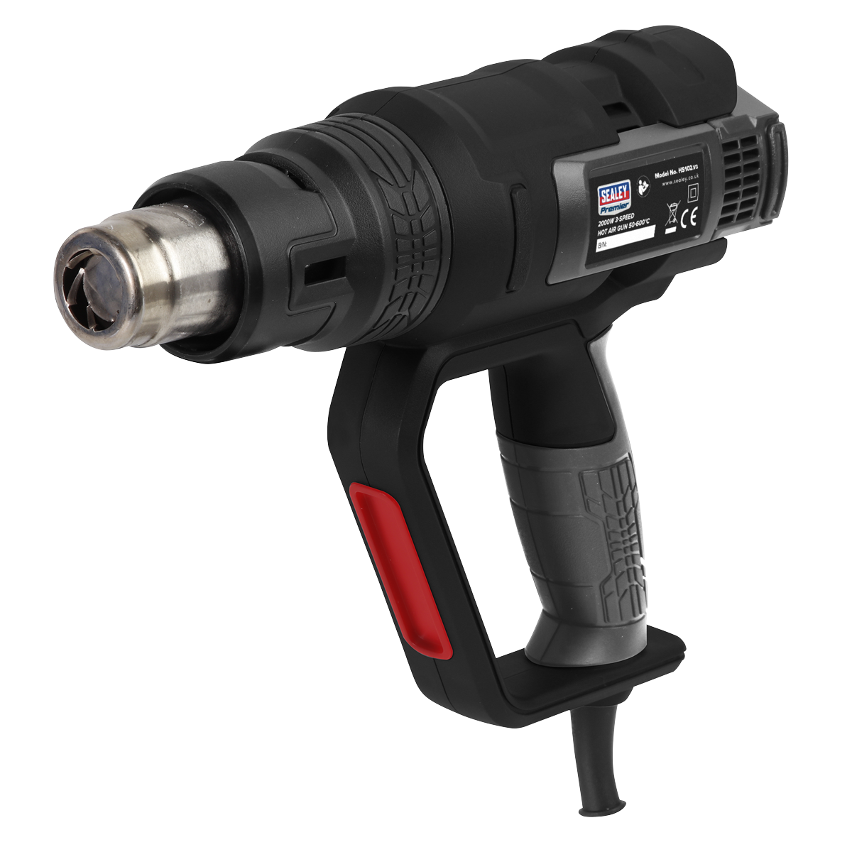 Sealey HS102 Hot Air Gun 2000W 3-Speed 50-600C Variable Heat