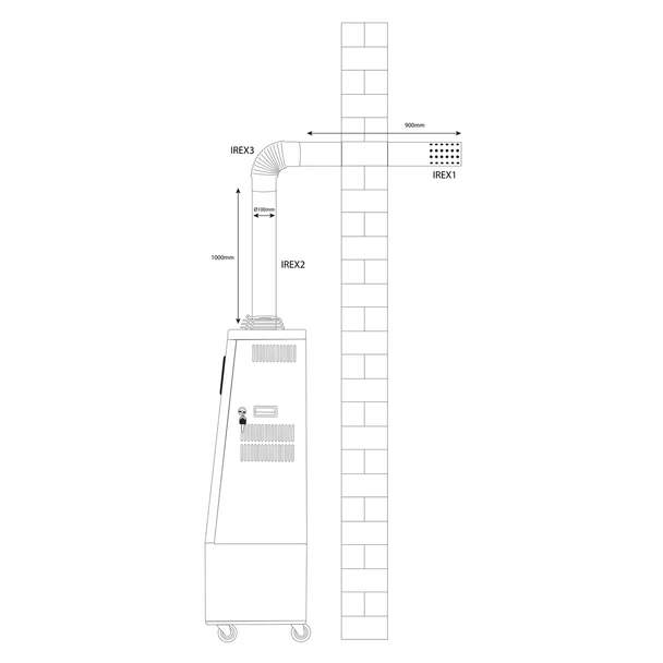 Sealey IREX3 Stainless Steel Exhaust/Flue 90° Bend for IR13/IR16 100mm