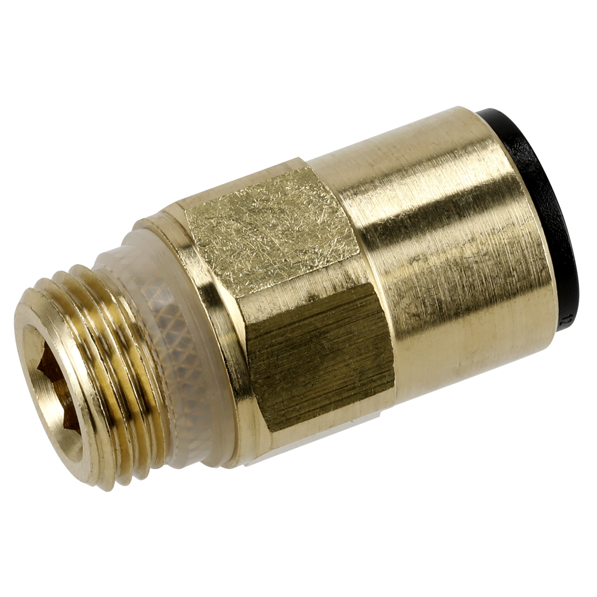 Sealey JGBC1238 Brass SuperThread Straight Adaptor 12mm x 3/8"BSP Pack of 2 (John Guest Speedfit® - RM011213)