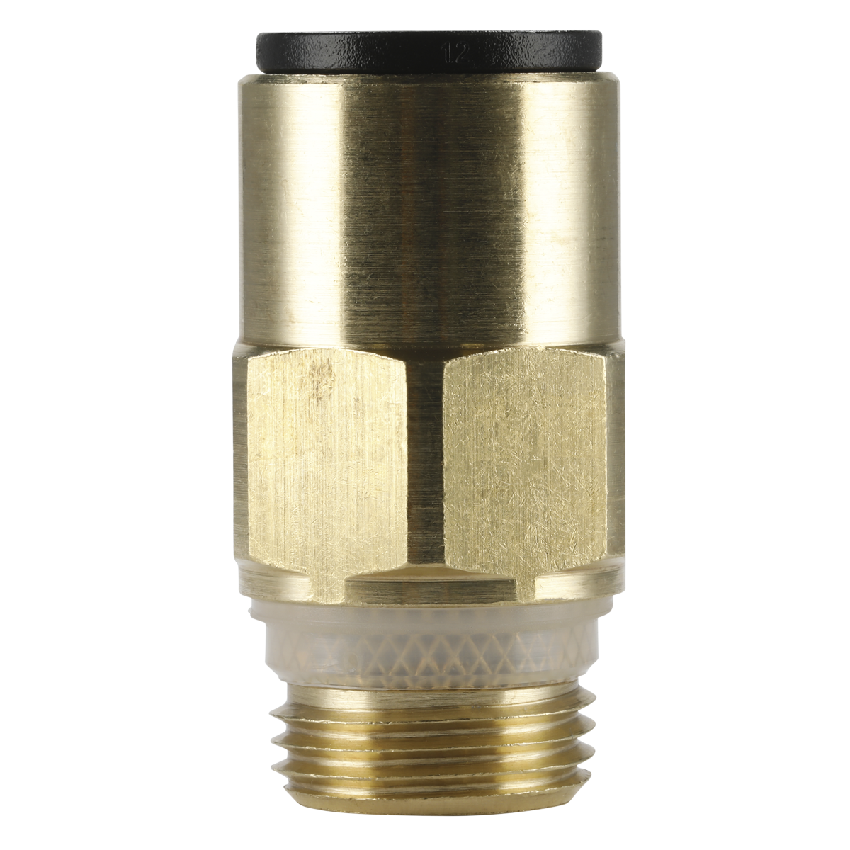 Sealey JGBC1238 Brass SuperThread Straight Adaptor 12mm x 3/8"BSP Pack of 2 (John Guest Speedfit® - RM011213)