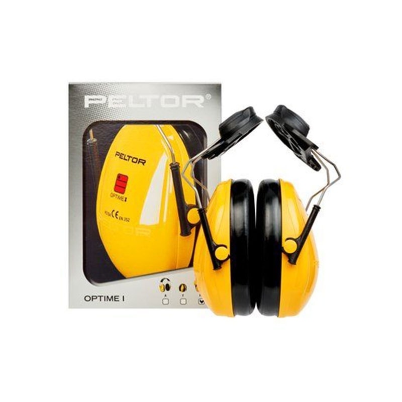 3M PELTOR Optime I Ear Defenders, 26 dB, Yellow, Helmet Mounted attachment, H510P3B-405-GU