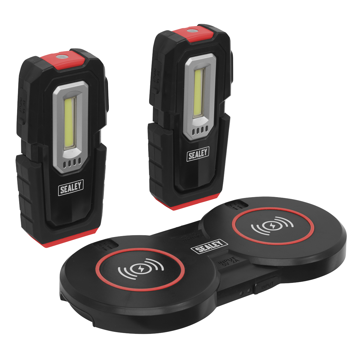Sealey LEDWCBCOMBO3 Inspection Light (x2) 3W & 1W COB LED & Double Wireless Charging Base