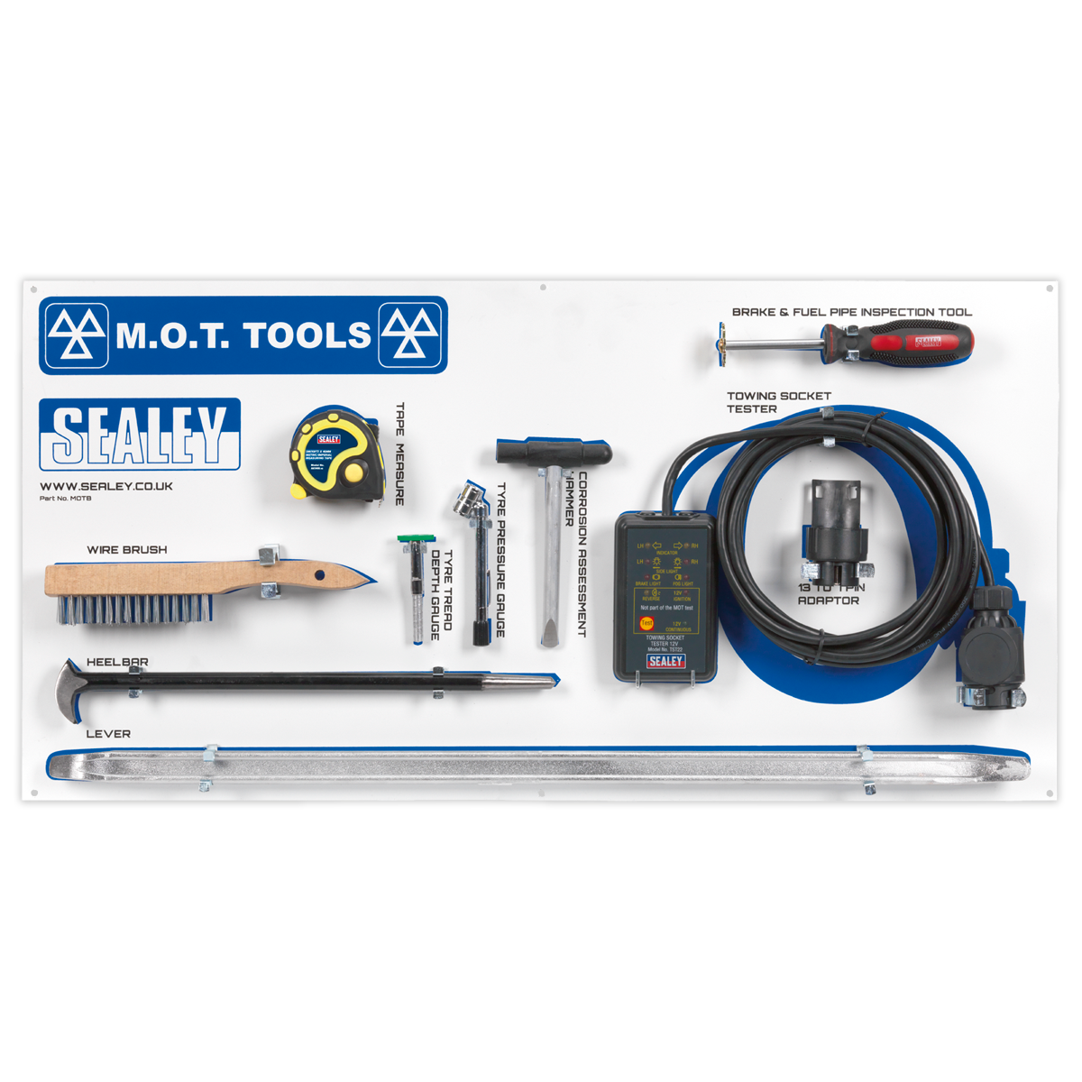 Sealey MOTBKIT MOT Tool Board with Tools