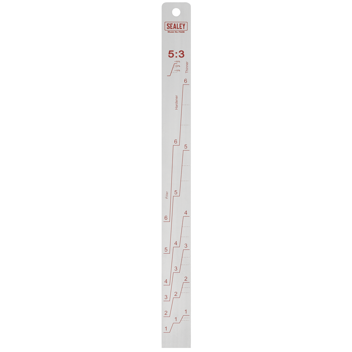 Sealey PA08 Aluminium Paint Measuring Stick 5:1/5:3