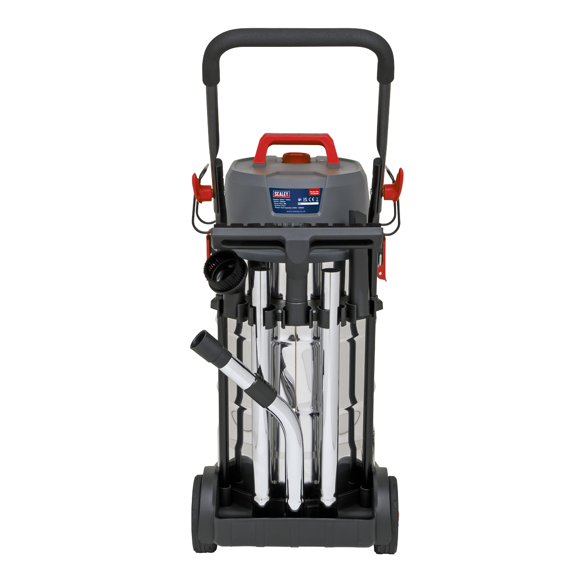 Sealey PC380M M Class Dust-Free Vacuum Cleaner Wet & Dry Stainless Steel Drum 38L 1500W/230V