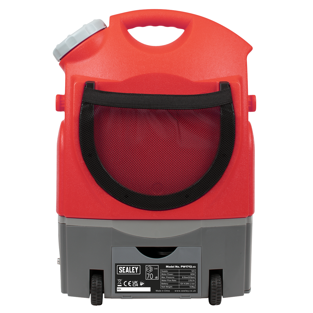 Sealey PW1712 Rechargeable Pressure Washer 12V