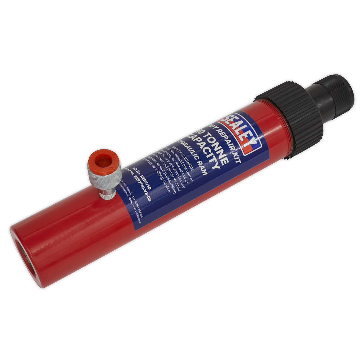 Sealey RE97.10-COMBO Push Ram with Pump & Hose Assembly - 10tonne