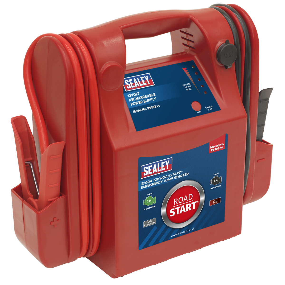 Sealey RS103 RoadStart Emergency Jump Starter 12V 3200 Peak Amps