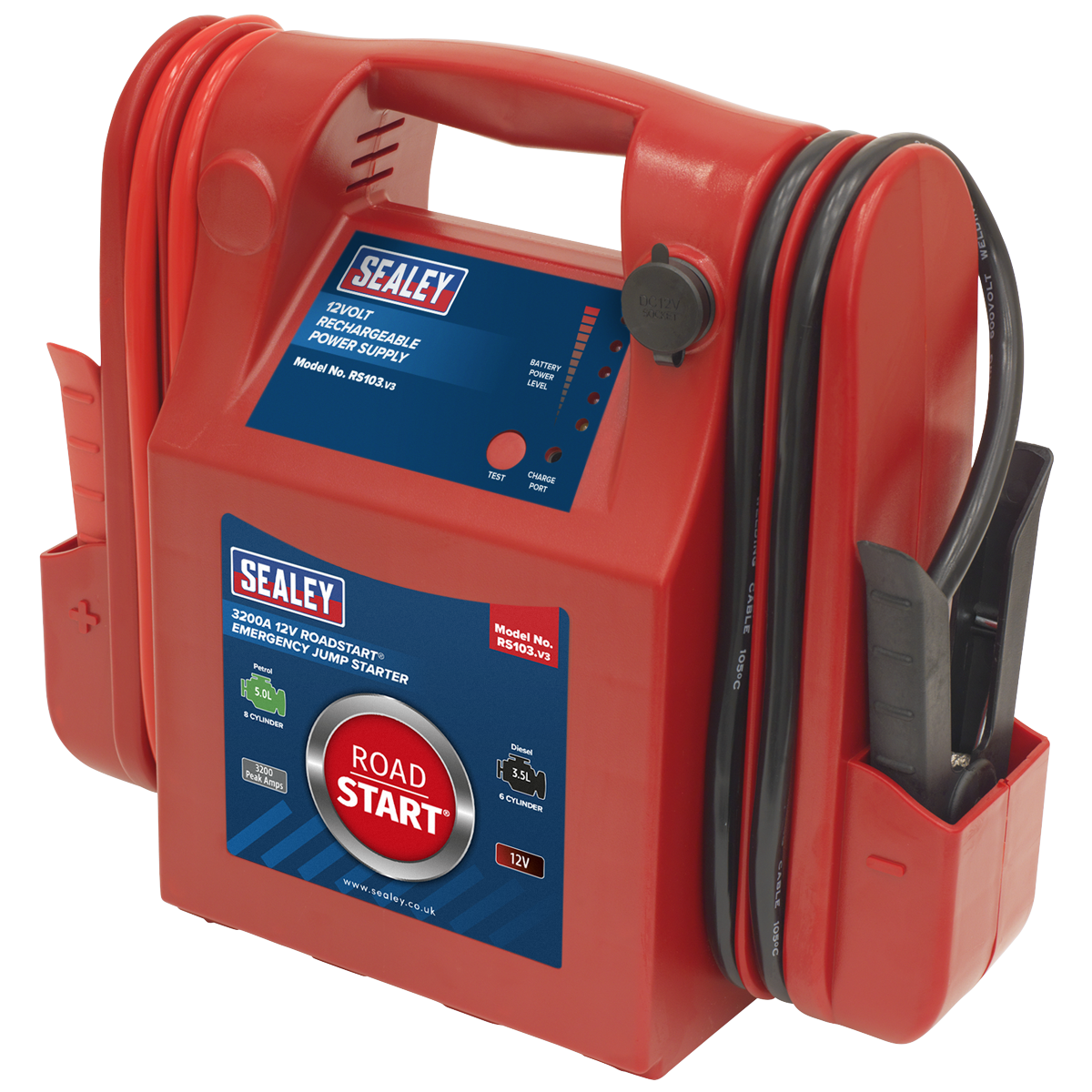 Sealey RS103 RoadStart Emergency Jump Starter 12V 3200 Peak Amps