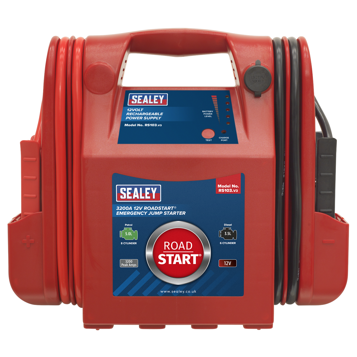 Sealey RS103 RoadStart Emergency Jump Starter 12V 3200 Peak Amps