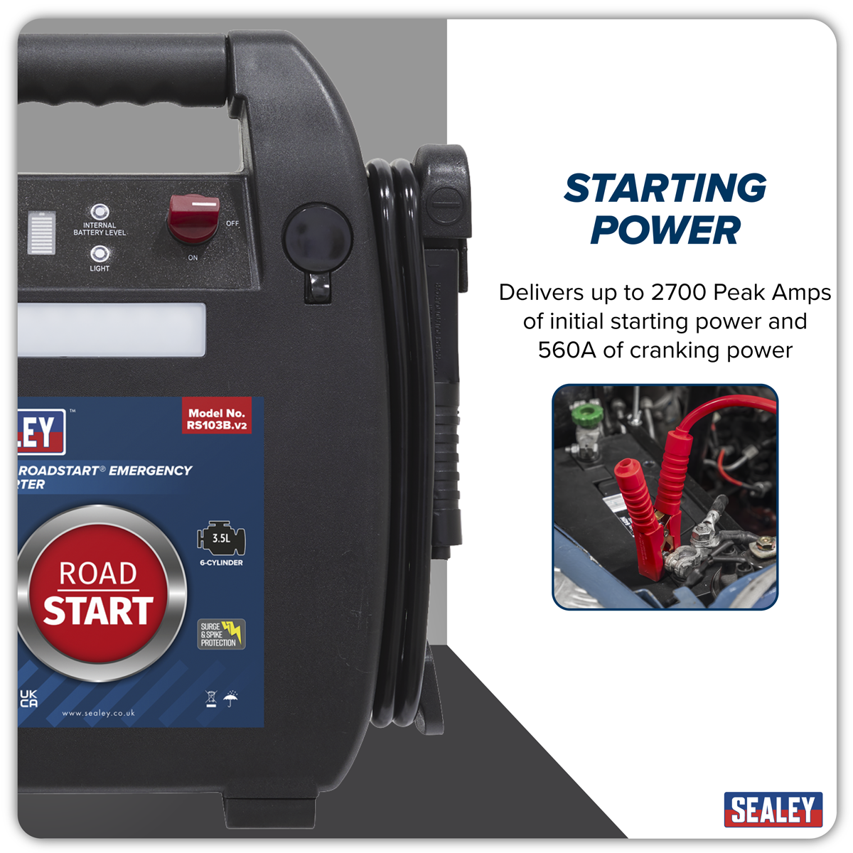 Sealey RS103B RoadStart 12V Emergency 8-Cylinder Jump Starter 5L
