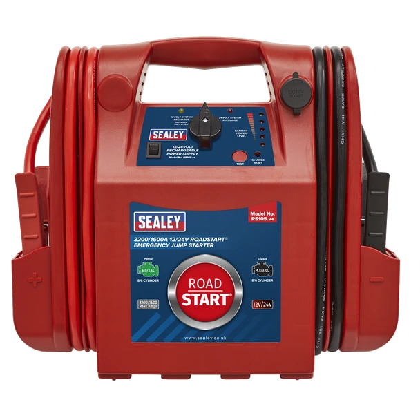 Sealey RS105 RoadStart Emergency Jump Starter 12/24V 3200/1600 Peak Amps