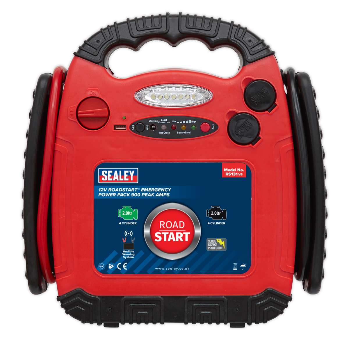 Sealey RS131 RoadStart® Emergency Power Pack 12V 900 Peak Amps