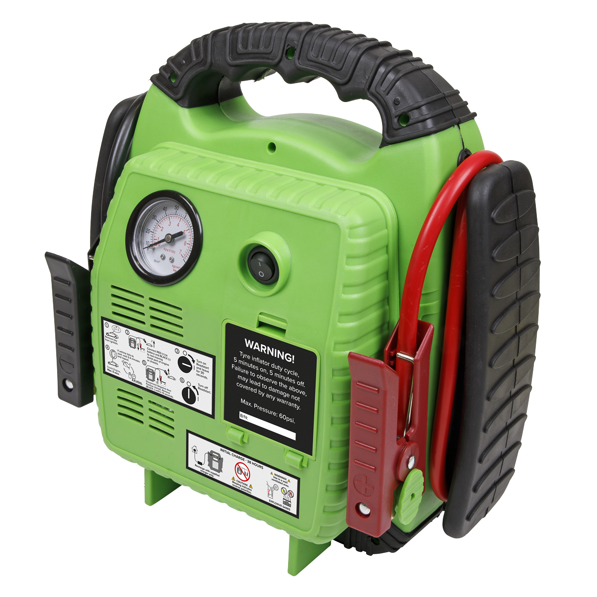 Sealey RS1322HV RoadStart® Emergency Jump Starter with Air Compressor 12V 900 Peak Amps
